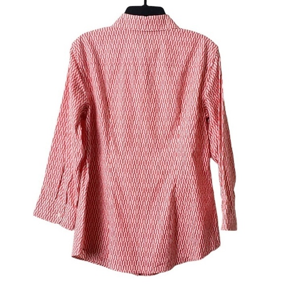 TALBOTS Coral White Wrinkle Resistant Button Down Blouse Size 4 - Picture 2 of 5